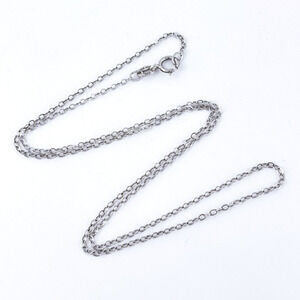 Vintage Sterling Silver 925 0.8mm Cable Chain Necklace 18"